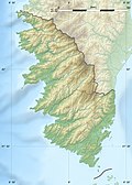 Physical map of the department of Corse-du-Sud