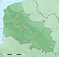 Physical map of the Pas-de-Calais department